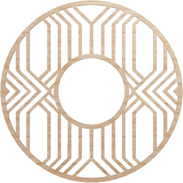 Ekena Millwork Empire Wood Fretwork Pierced Ceiling Medallion, Alder, 26"OD x 9 1/2"ID x 1/4"T CMWP26X26X0250EPAL - main